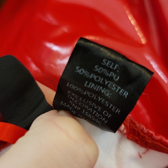 Windsor Red Patent Faux Leather Strapless Adjustable Mini Dress Size Large - Picture 7 of 8